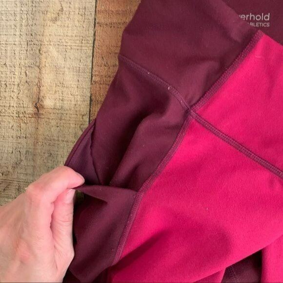 Fabletics mid-rise powerhold colorblock, burgundy - Picture 9 of 12